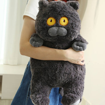 Stupid Cat Stuffed Animal Plush Toy, Black Cat Plushies